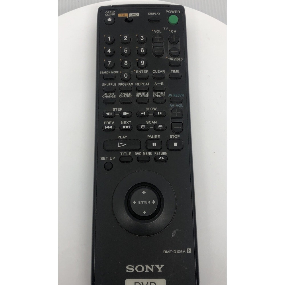 Sony DVD Player Remote Control RMT-D105A Black - Tested and Works Requires 2 AA